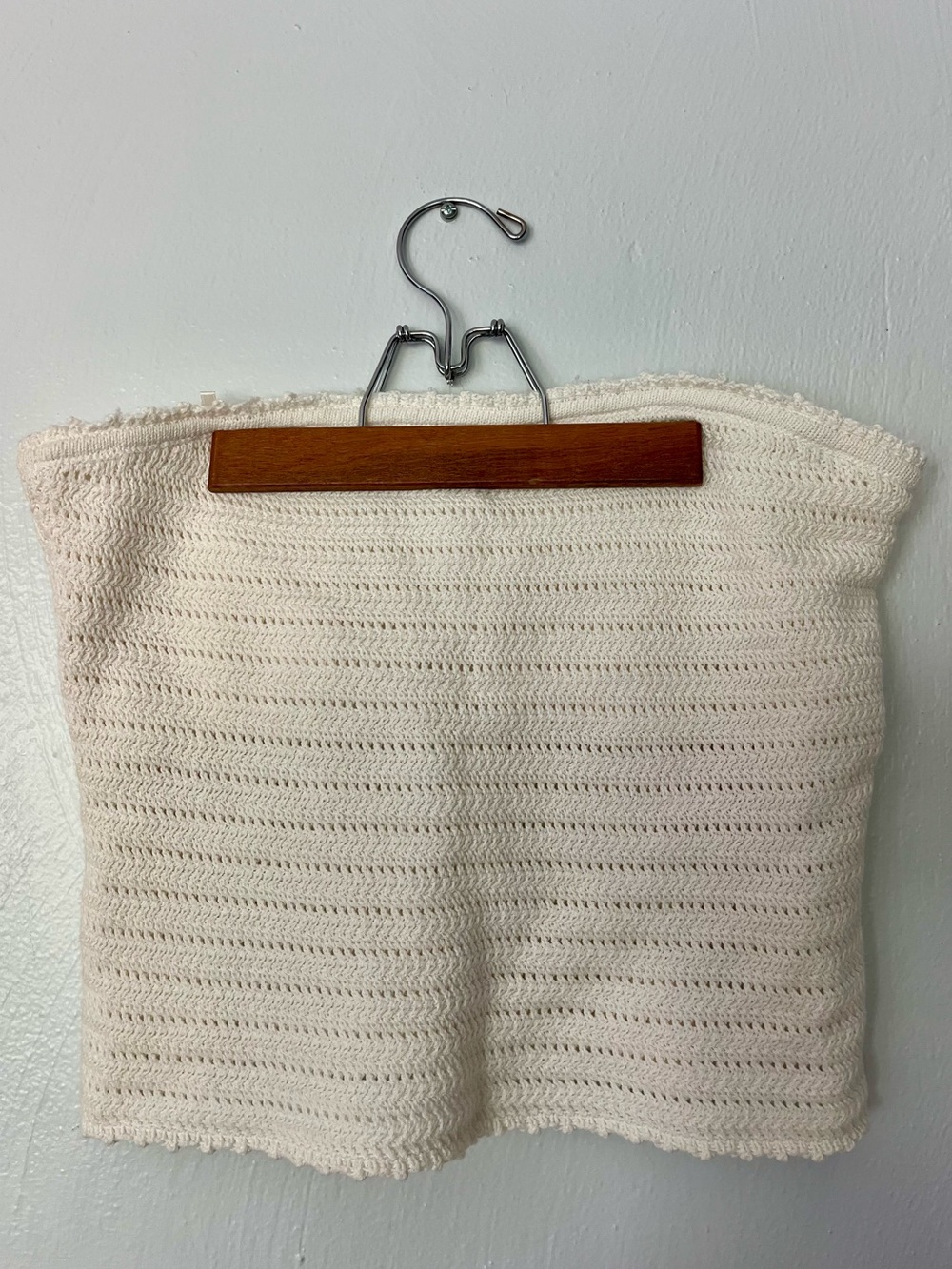 Abercrombie & Fitch Crochet Style Tube Top Cream Size Large NWT